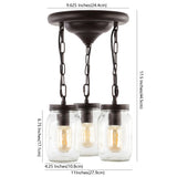 Gaines 11" Farmhouse Industrial Iron Mason Jar LED Semi Flush Mount - JONATHAN Y