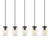 Gaines 5.5" Farmhouse Industrial Iron Mason Jar LED Pendant - JONATHAN Y