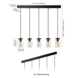 Gaines 5.5" Farmhouse Industrial Iron Mason Jar LED Pendant - JONATHAN Y