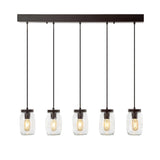 Gaines 5.5" Farmhouse Industrial Iron Mason Jar LED Pendant - JONATHAN Y