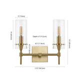 Cato Bohemian Farmhouse Iron/Glass LED Vanity