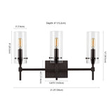Cato Bohemian Farmhouse Iron/Glass LED Vanity