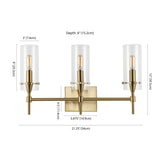 Cato Bohemian Farmhouse Iron/Glass LED Vanity