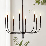 Amoros 27.25" Modern Mid-Century Iron LED Chandelier - JONATHAN Y