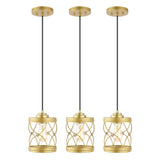 Marelle 6.5" Farmhouse Industrial Iron Filigree Caged Jar LED Pendant - JONATHAN Y