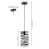 Helisa 7.25" Modern Contemporary Iron Spiral LED Pendant - JONATHAN Y