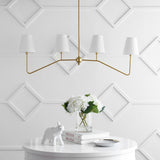 Signe 47.5" 4-Light Classic Minimalist Iron Linear LED Pendant - JONATHAN Y