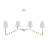Signe 47.5" 4-Light Classic Minimalist Iron Linear LED Pendant - JONATHAN Y