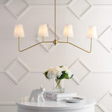 Signe 47.5" 4-Light Classic Minimalist Iron Linear LED Pendant - JONATHAN Y