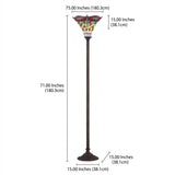 Dragonfly Tiffany Style 71" Torchiere LED Floor Lamp Bronze/Red – DIM