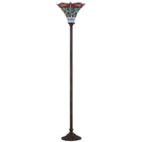Dragonfly Tiffany Style 71" Torchiere LED Floor Lamp - JONATHAN Y