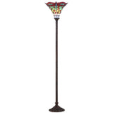 Dragonfly Tiffany Style 71" Torchiere LED Floor Lamp - JONATHAN Y