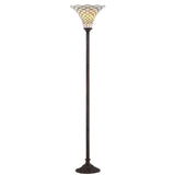 White Tiffany Style 70" Torchiere LED Floor Lamp - JONATHAN Y