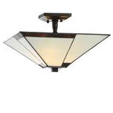 Julian 15.7" Tiffany Style Glass/Metal LED Semi - JONATHAN Y