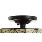 Jasmine 16" Tiffany Style Glass/Metal LED Semi - JONATHAN Y