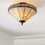 Jasmine 16" Tiffany Style Glass/Metal LED Semi - JONATHAN Y