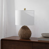Kona 20.5" Bohemian Classic Rattan/Iron LED Table Lamp