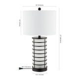 Jayce 27" Modern Industrial Iron Nightlight LED Table Lamp with USB Charging Port - JONATHAN Y