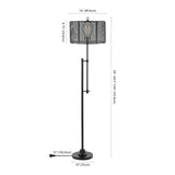 Noah 64.5" Modern Industrial Iron Height-Adjustable LED Floor Lamp - JONATHAN Y