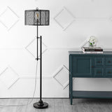 Noah 64.5" Modern Industrial Iron Height-Adjustable LED Floor Lamp - JONATHAN Y