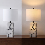 Elizabeth 24.25" Contemporary Coastal Alabaster LED Table Lamp with Body Night Light