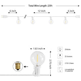 Indoor/Outdoor 25 ft. Contemporary Rustic Incandescent G40 Bistro Globe Bulb String Lights