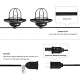 Indoor/Outdoor 10 ft. Rustic Farmhouse Incandescent G40 Metal Cage Shade String Lights