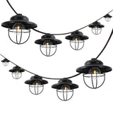 Indoor/Outdoor 10 ft. Rustic Farmhouse Incandescent G40 Metal Cage Shade String Lights