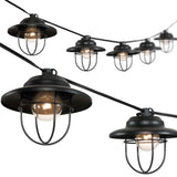 Indoor/Outdoor 10 ft. Rustic Farmhouse Incandescent G40 Metal Cage Shade String Lights