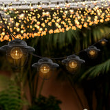 Indoor/Outdoor 10 ft. Rustic Farmhouse Incandescent G40 Metal Cage Shade String Lights