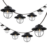 Indoor/Outdoor 10 ft. Rustic Farmhouse Incandescent G40 Metal Cage Shade String Lights