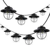 Indoor/Outdoor 10 ft. Rustic Farmhouse Incandescent G40 Metal Cage Shade String Lights