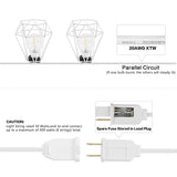 Indoor/Outdoor 10 ft. Contemporary Transitional Incandescent G40 Diamond Cage String Lights