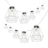 Indoor/Outdoor 10 ft. Contemporary Transitional Incandescent G40 Diamond Cage String Lights