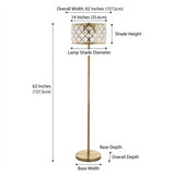 Elizabeth 60" Crystal/Metal LED Floor Lamp Brass Gold/Clear – DIM