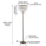 Juliette 60" Crystal/Metal Floor Lamp Bronze / Clear – DIM