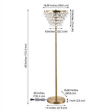Jemma 60" Crystal/Metal LED Floor Lamp Brass Gold / Clear – DIM