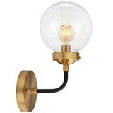 Caleb Brass Vanity Wall Sconce Clear - JONATHAN Y