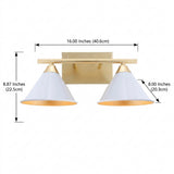 Yvette Metal Vanity White/Gold / 2 Light – DIM