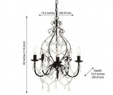 Maura 17" Crystal/Metal LED Chandelier Black / 5 Sockets – DIM
