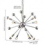 Glenn 22.5" Metal Sputnik Chrome / 8 Sockets – DIM