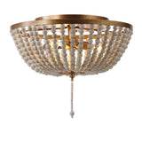 Allison 15" Wood Beaded/Metal LED Flush Mount - JONATHAN Y