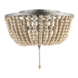Allison 15" Wood Beaded/Metal LED Flush Mount - JONATHAN Y