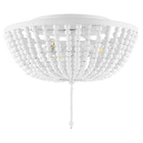 Allison 15" Wood Beaded/Metal LED Flush Mount - JONATHAN Y