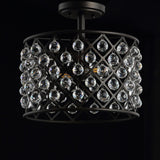 Gabrielle 14.5" Crystal/Metal LED Semi Flush Mount - JONATHAN Y