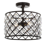 Gabrielle 14.5" Crystal/Metal LED Semi Flush Mount - JONATHAN Y