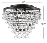 Toronto 16" Metal/Crystal LED Flush Mount - JONATHAN Y