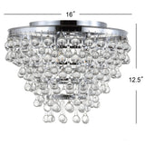 Toronto 16" Metal/Crystal LED Flush Mount - JONATHAN Y