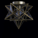 Stella 12" Moravian Star Metal/Clear Glass LED Flush Mount - JONATHAN Y