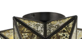 Stella 12" Moravian Star Metal/Clear Glass LED Flush Mount - JONATHAN Y
